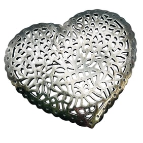 James Avery Sterling Filigree Heart Brooch 17.1 G