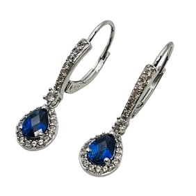 PM Topaz Spinal Sterling Hinged Earrings 2.34 G