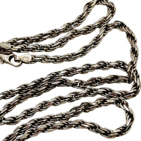 Italy Sterling Heavy Rope Chain Necklace 18.25 G