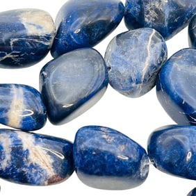 Statement Blue Sodalite Stone, Sterling Strung Necklace, 102 G