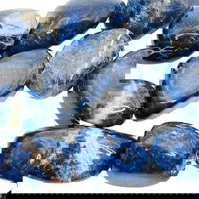 Statement Blue Sodalite Stone, Sterling Strung Necklace, 102 G: Statement Blue sodalite stone Sterling Strung necklace 102 g