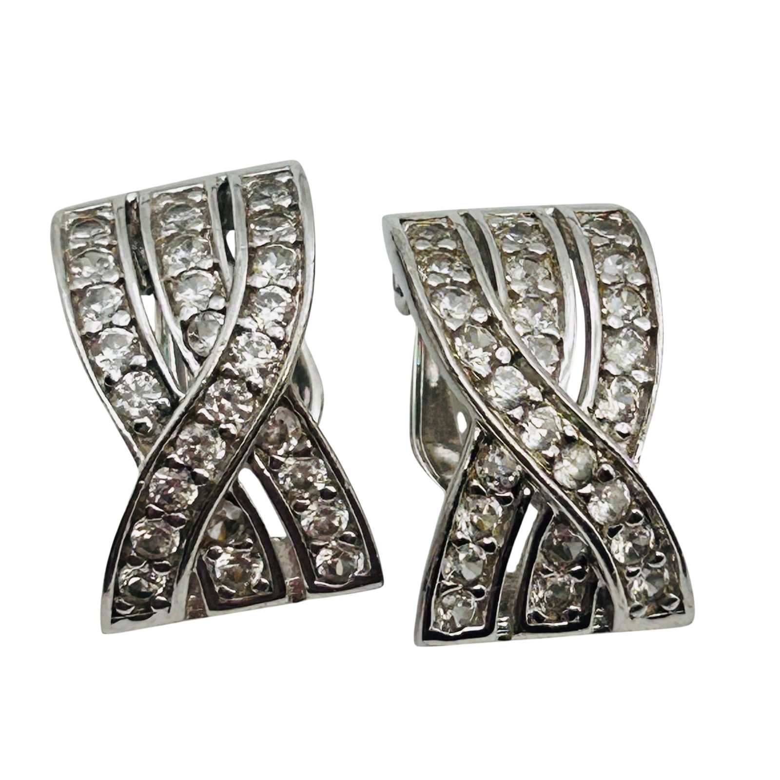 BBJ Spinel Sterling Clip On Curved Earrings 5.58 G: BBJ spinel Sterling clip on curved earrings 5.58 g