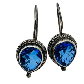 SARDA Tanzanite, Sterling Hook Earrings 5.46 G