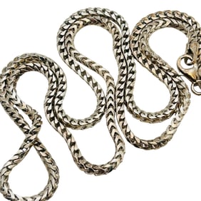 P Lux, Italy, Sterling Wheat Chain Necklace 15.9g