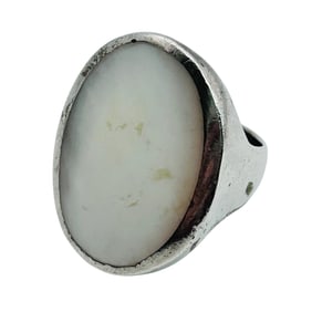 Mother Pearl Sterling Oval Statement, Ring Size 6.5, 11.6 G