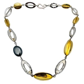 RLM Studio, Sterling And Brass Hermatite Stone Necklace 93.52 G