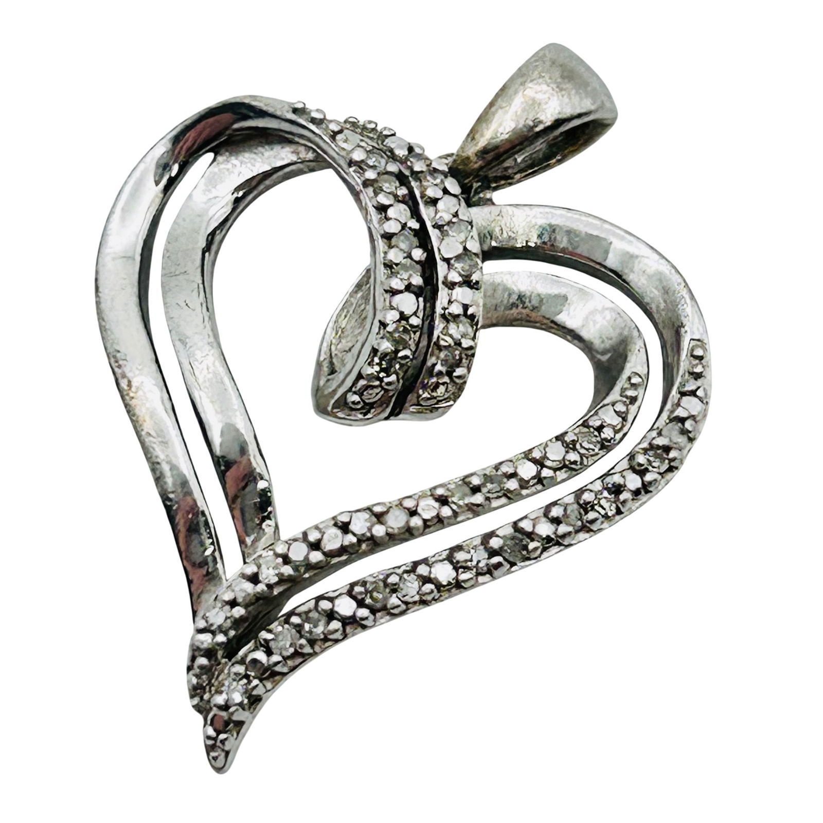 SUN Diamond Sterling Heart Pendant 2.56g: SUN diamond Sterling heart pendant 2.56g