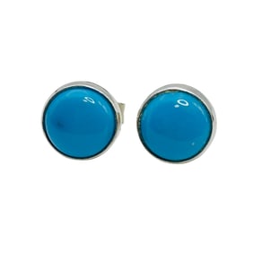 RGF Southwest Sterling Turquoise Study Earrings 1.02 G