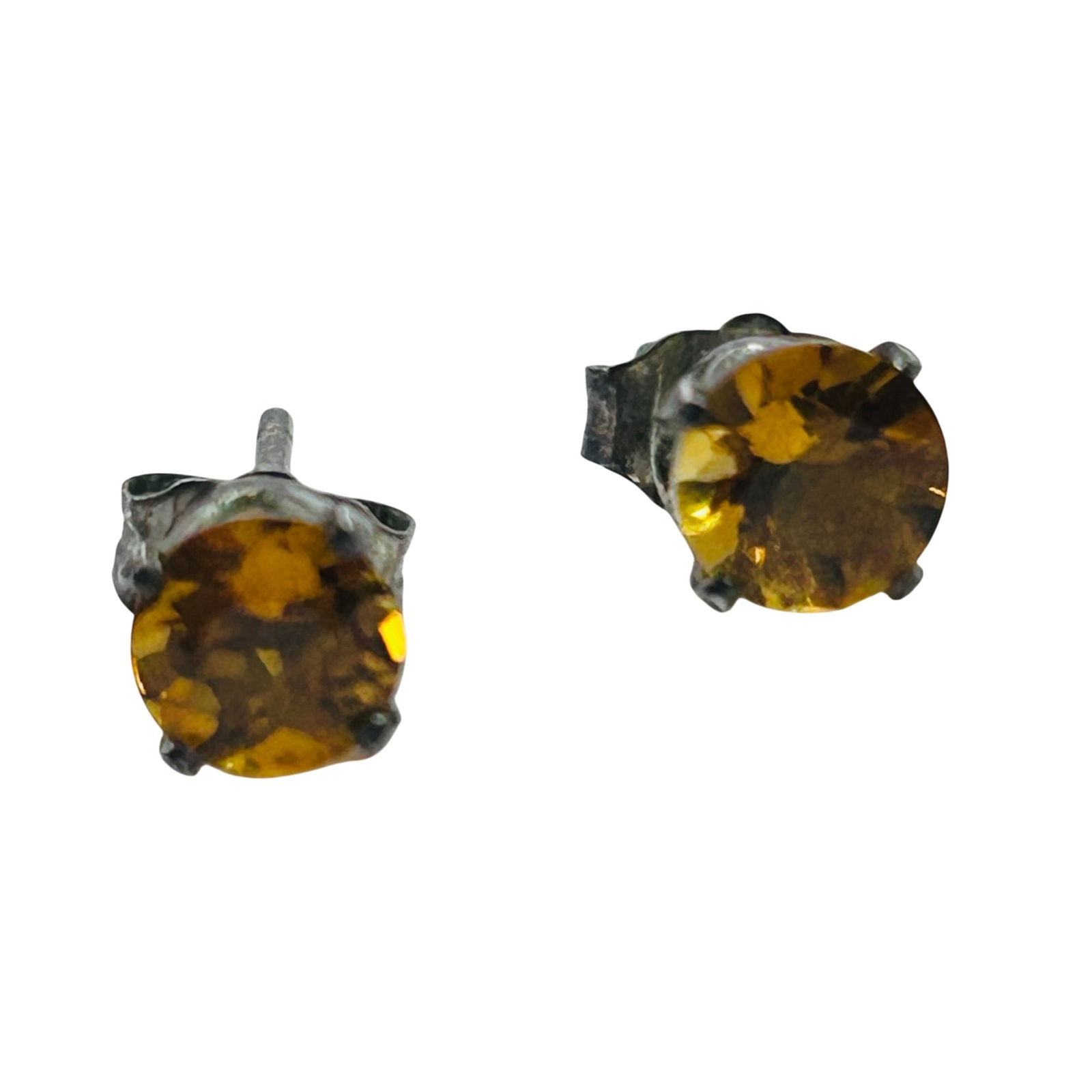 UP Citrine Sterling Stud Earrings .71 G (1 of 6)