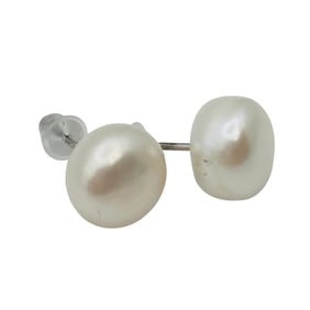 Pearl Sterling Stud Earrings 2.17 G