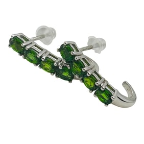 Emerald Sterling Earrings 2.2 G