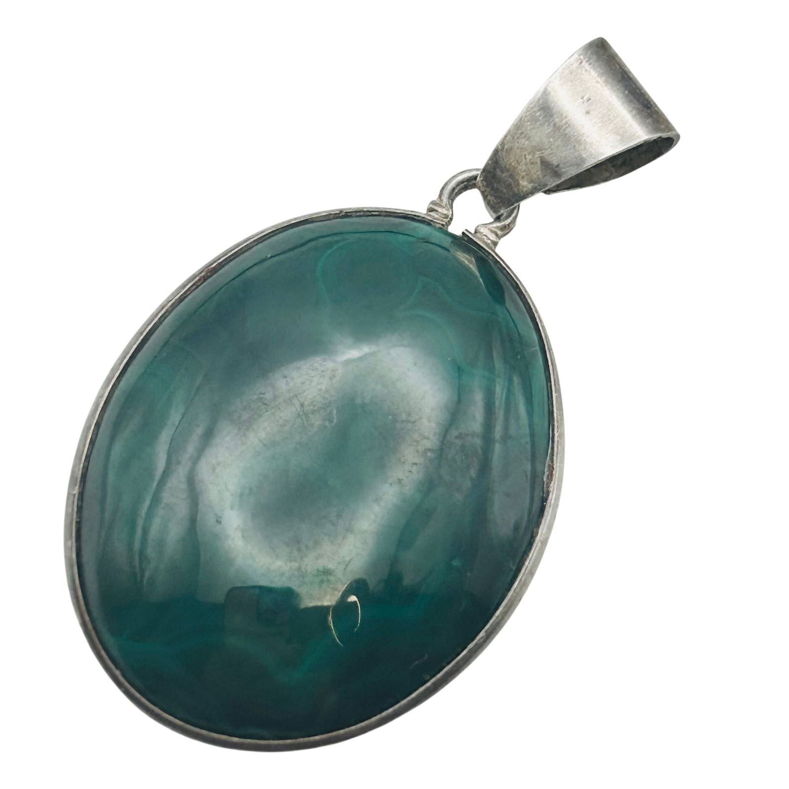 Malachite Sterling Statement Gem Pendant, 20.4g: Malachite Sterling statement gem pendant 20.4g