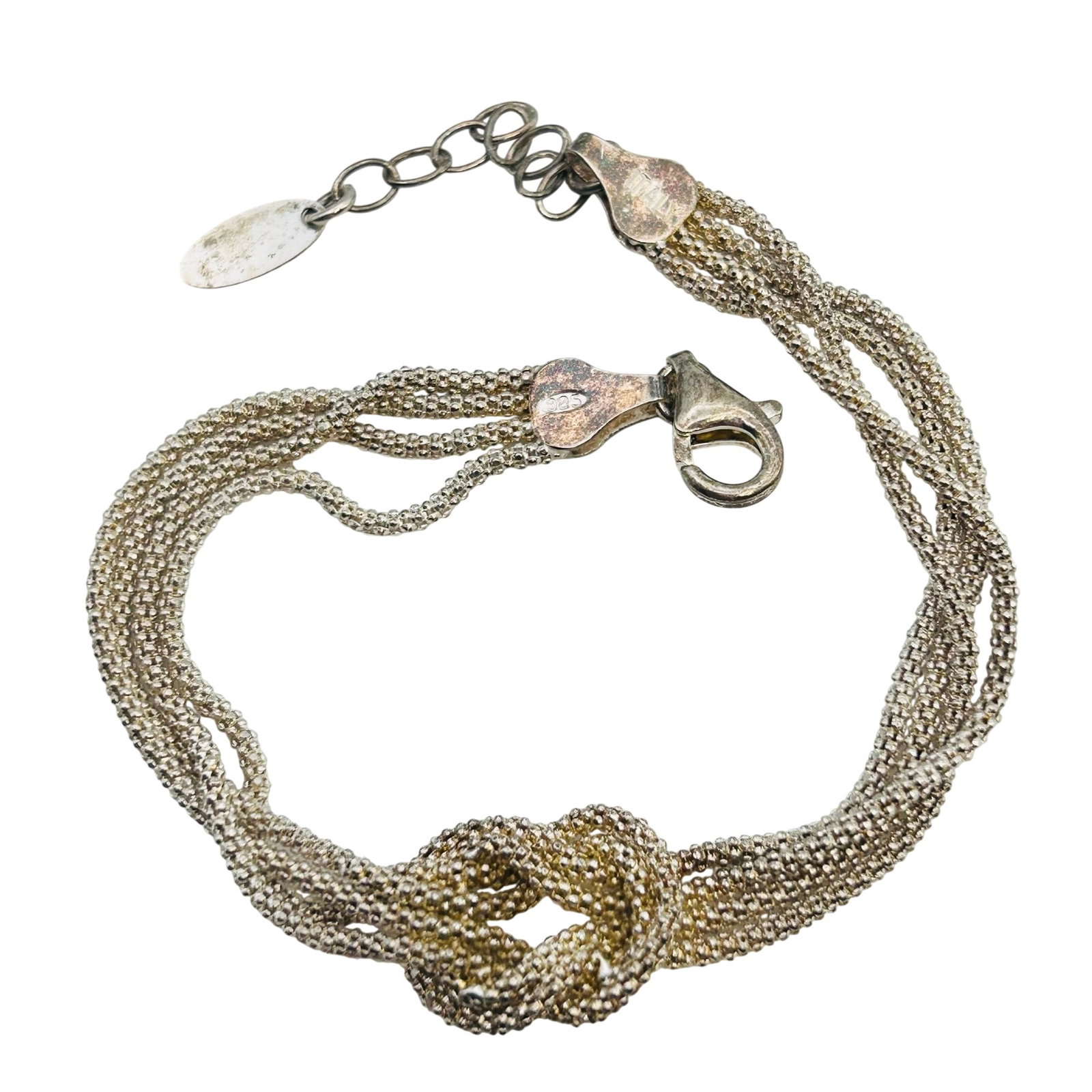 Dyadema , Italy, Sterling Four Strand Knotted Rope Bracelet 5.34 G (1 of 6)