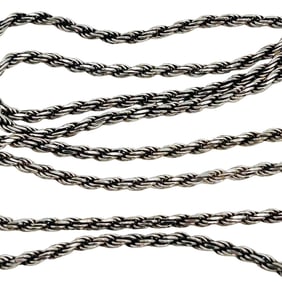 Italy Sterling Twisted Rope Chain Necklace 7.29 G