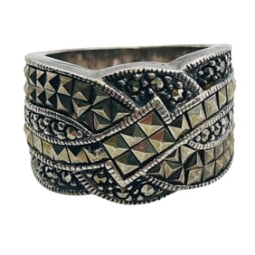 Judith Jack And MARCASITE Sterling Dome Ring Size 5.5, 8.9 G