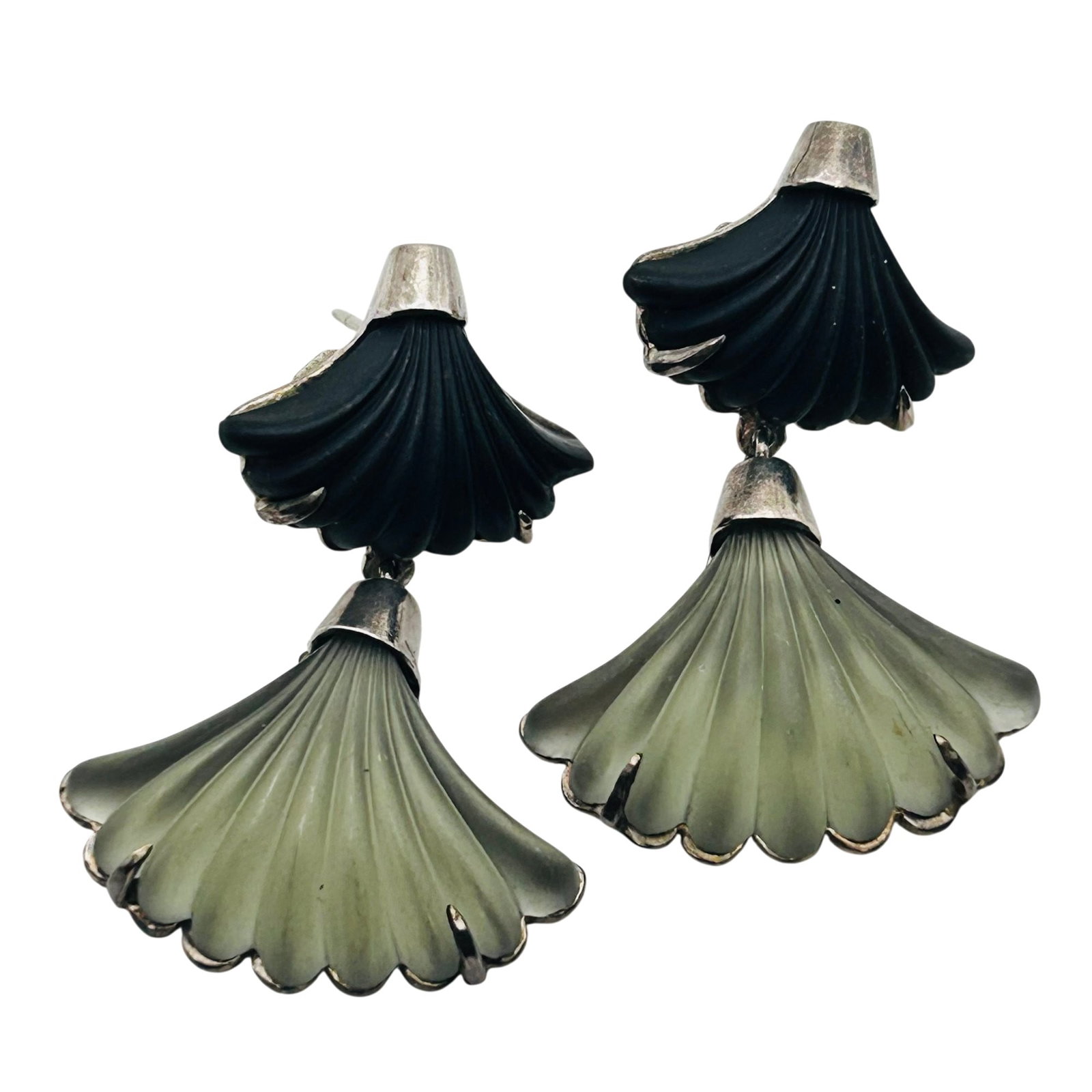Kenneth Cole Sterling Art Deco Earrings 14.46g: Kenneth Cole Sterling Art Deco earrings 14.46g