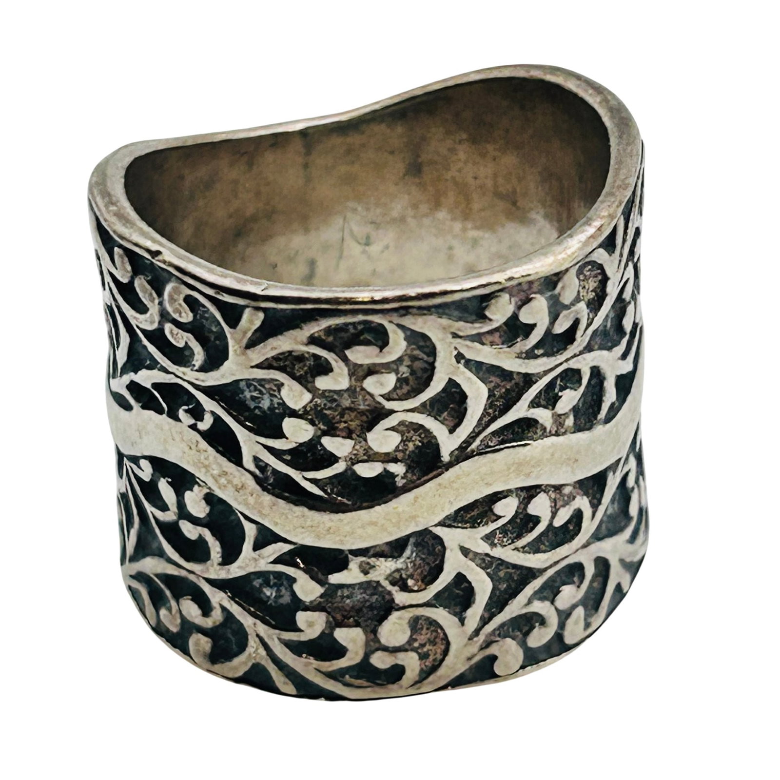 Israel, Silpada Sterling Wide Band Ring Size 6.5, 10.07 G: Israel Silpada Sterling wide band ring size 6.5 10.07 g