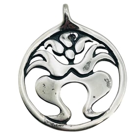 K. Robin Signed Kali Ma Goddess Sterling Pendant 7.03 G