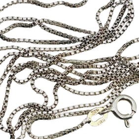 Italy 30in Sterling Box Chain Necklace 4.34 G