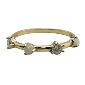 Opal Clear-stone Sterling Ring Size 7, 1.17 G