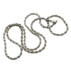 Italy Sterling Twisted Rope Chain Necklace 13.94 G