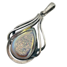 Druzy Quartz Sterling Pendant 11.13 G