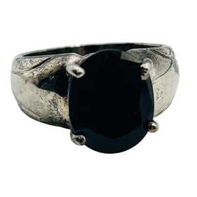 Topaz Sterling Solitaire Ring Size 7, 4.54 G