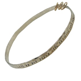 Chocolate Steel 925 Sterling Engraved Bangle Bracelet 7.7 G