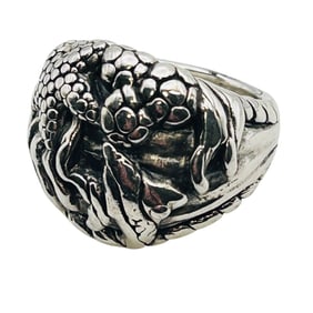 Sterling SEA Motif Dome Ring Size 7, 4.32 G