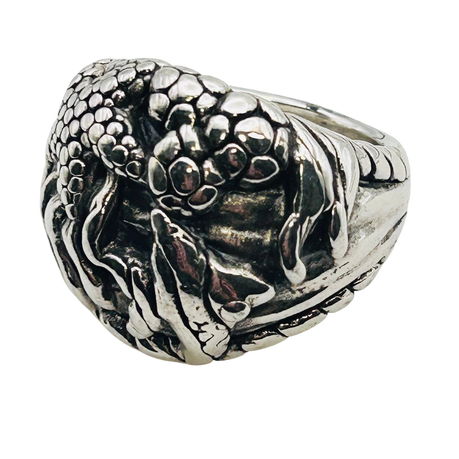 Sterling SEA Motif Dome Ring Size 7, 4.32 G: Sterling SEA motif dome ring size 7 4.32 g