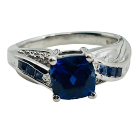 STS Sapphire Sterling Ring Size 6.5, 5.24 G