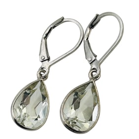 Aqua Sterling Dangle Earrings 2.25 G
