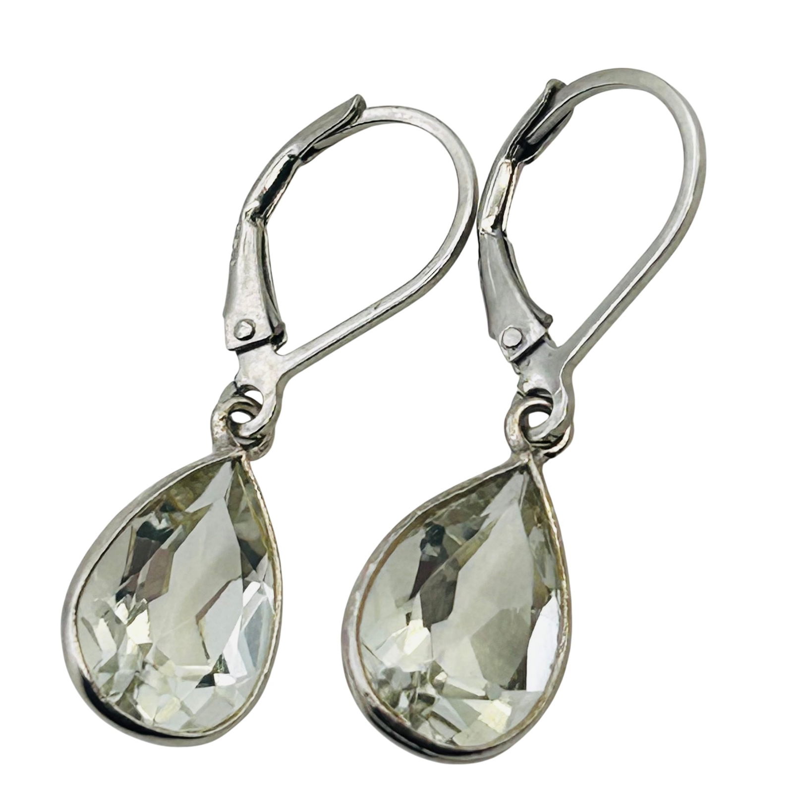 Aqua Sterling Dangle Earrings 2.25 G (1 of 4)