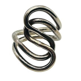 950 Silver Sterling Swirl Ring 7.69 G, Size 6