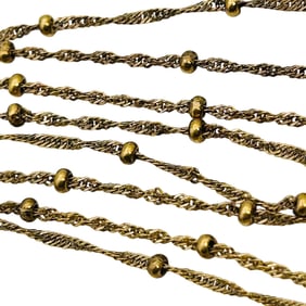 LIRM Sterling Curb And Bead Chain Necklace 18in, 2.85 G