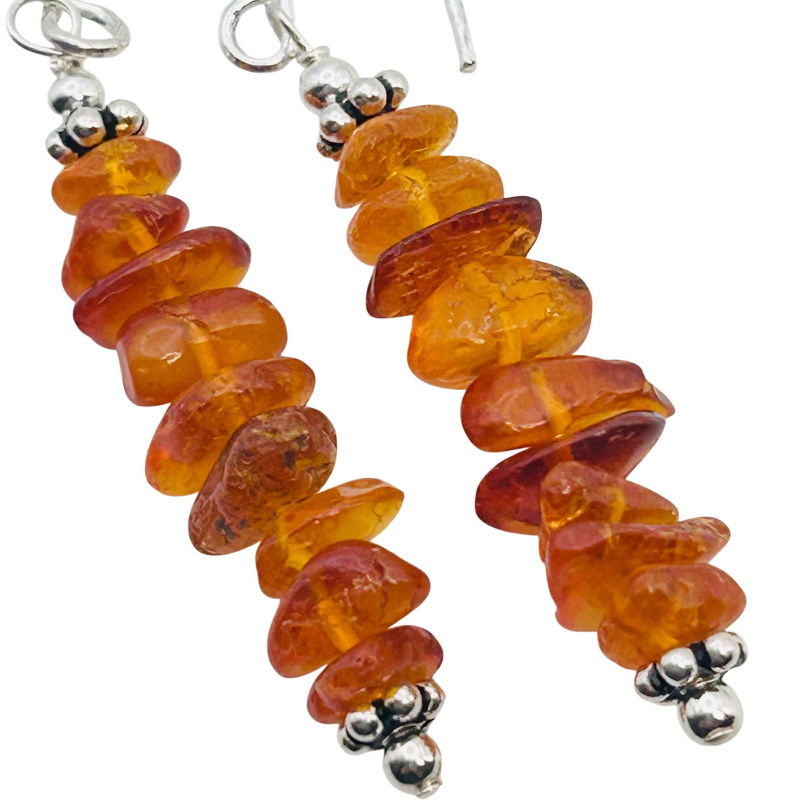 Amber Sterling Dangle Earrings 1.28 G (1 of 4)