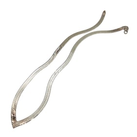 Italy, Sterling 18 Inch V Flat Snake Chain Necklace 14.7 G