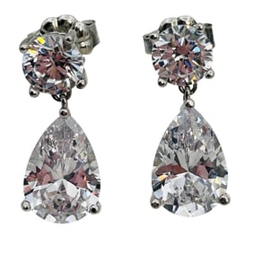 CC Vibrant Sterling Pushback Dangle Earrings 3.65 G