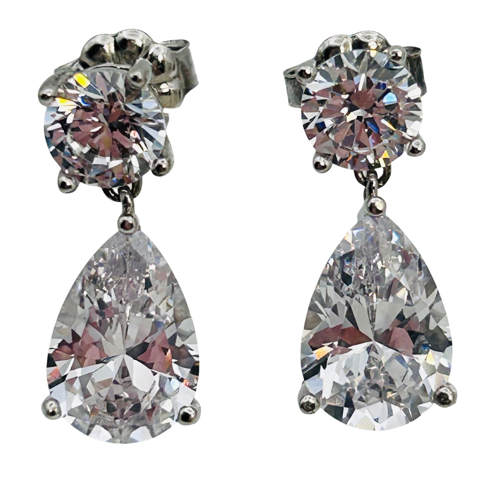 CC Vibrant Sterling Pushback Dangle Earrings 3.65 G (1 of 5)