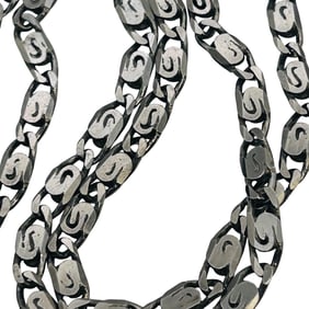 Italy, 16 Inch Flat BYZANTINE Sterling Chain 13.87 G