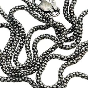 BSI Italy, Sterling 24 Inch Popcorn Chain Necklace 4.41 G