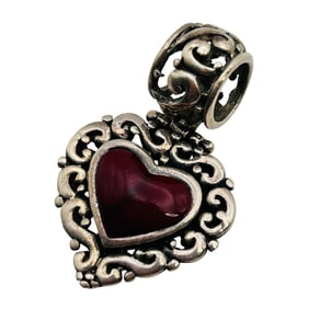 ATI Mexico, Sterling Heart Scroll Pendant, 13.06 G