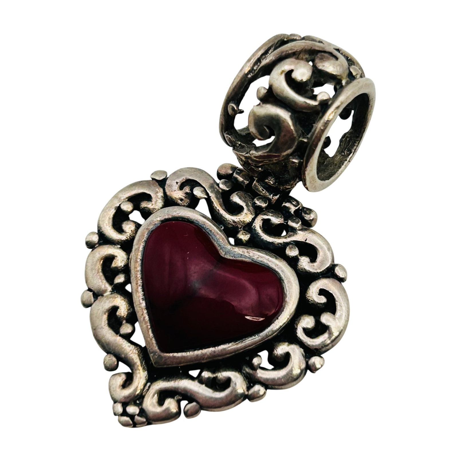ATI Mexico, Sterling Heart Scroll Pendant, 13.06 G: ATI Mexico Sterling heart scroll pendant 13.06 g