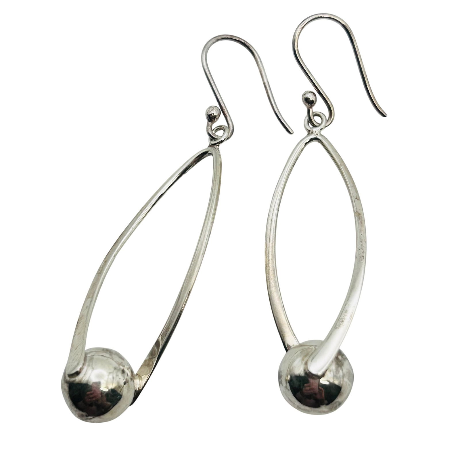 ATI Mexico, Sterling Hook Back Hoop And Ball Earrings 5.52 G (1 of 5)