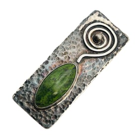 Native Sterling Turquoise Rectangular Pendant 7.14 G