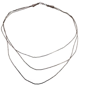 Southwest 3 Strand Graduated Sterling Necklace 22 Inch, 12.5 G