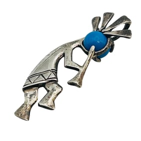 Jim Calladitto Navajo Turquoise Kokopeli Pendant 2.4 G