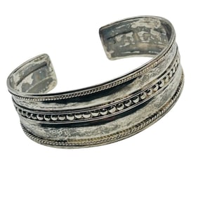 Southwest Sterling Wide Cuff Bracelet 15.51 G