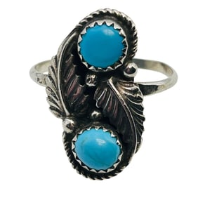 Navajo Sterling Turquoise Ring Sz 10, 3.28 G