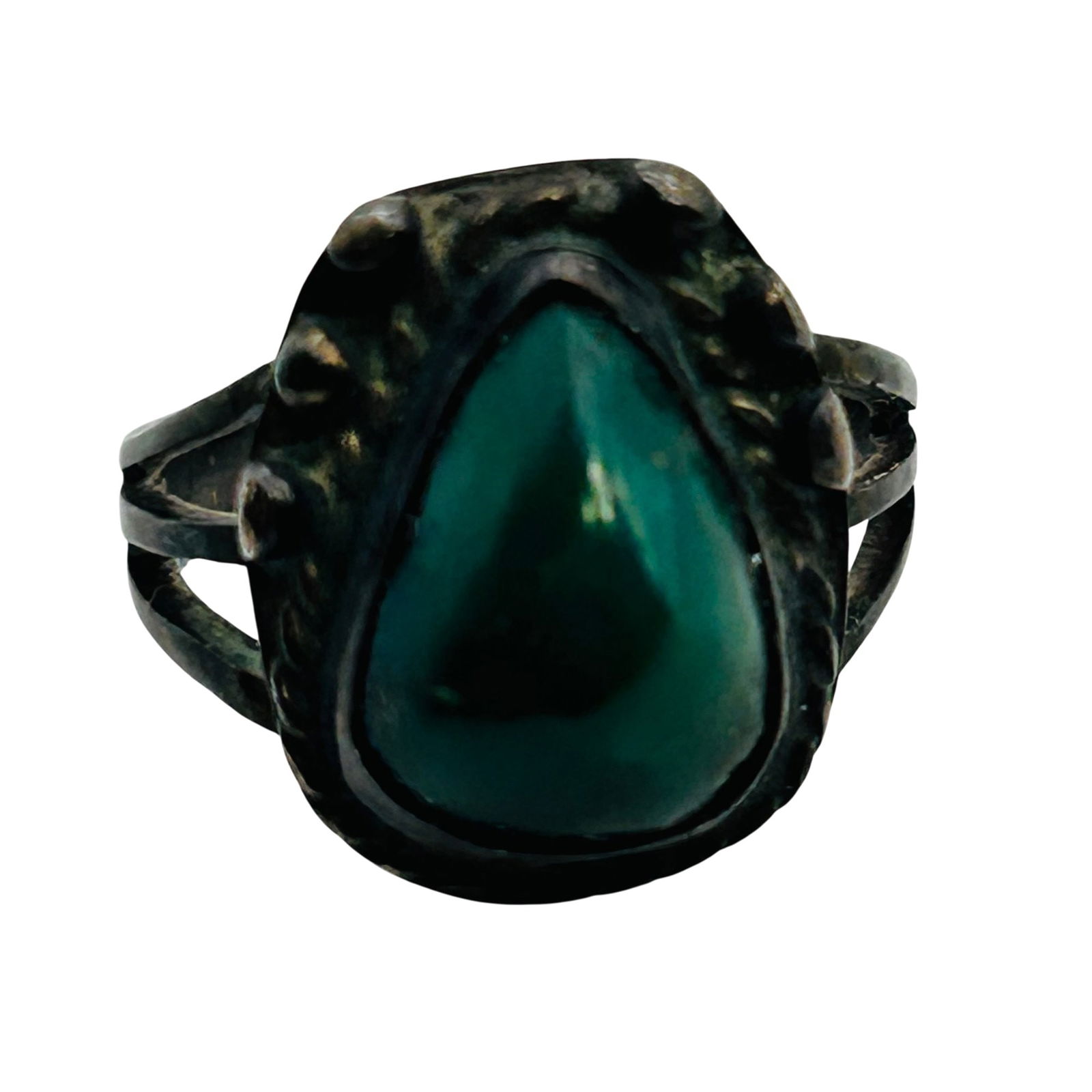 Navajo Malachite Sterling Ring Size 3.5, 3.3 G: Navajo malachite Sterling ring size 3.5 3.3 g